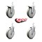 Service Caster 6 Inch Gray Poly Swivel 3/4 Inch Square Stem Caster Total Lock Brakes SCC, 2PK SCC-SQTTL20S614-PPUB-GRY-34-2-S-2 - alternate 2